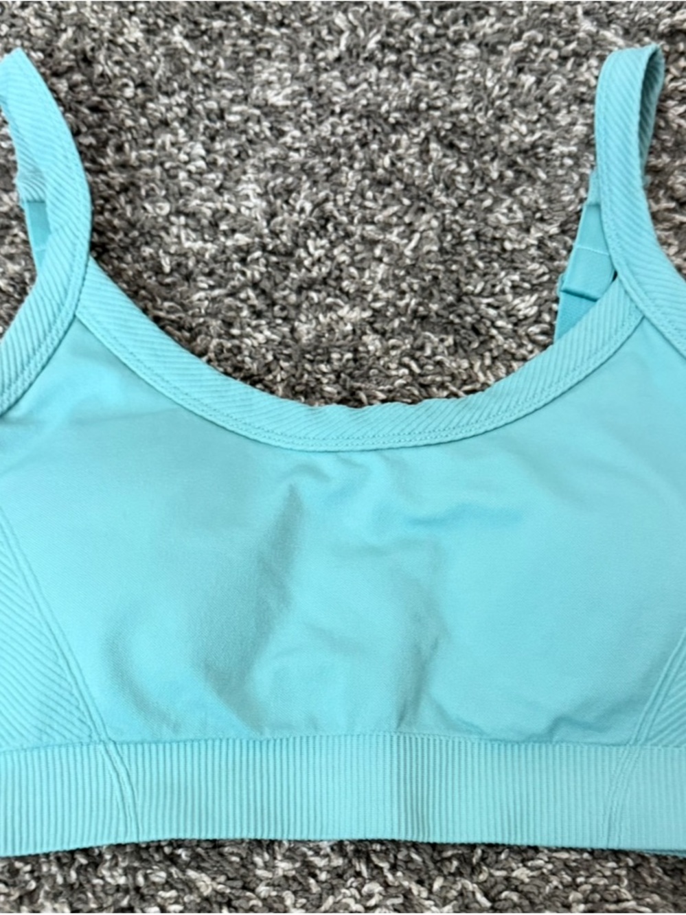 Old Navy Active Seamless Light Support Sports Bra Size Large Aqua Blue